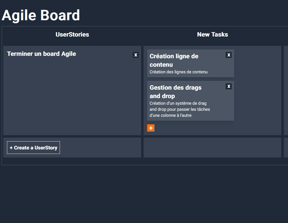 Agile Board - Project as part of my training
